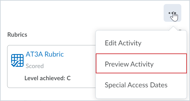 The Preview Activity option appears on the context menu for the Dropbox folder.